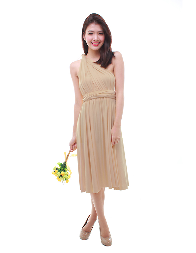 Cherie Convertible Classic Dress in Champagne